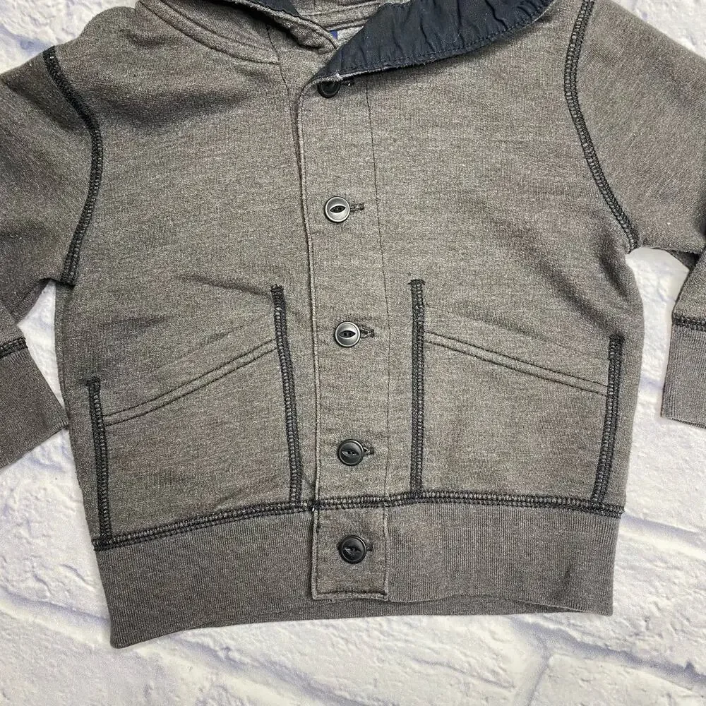 babyGap Button Down, Hooded Sweatshirt in Grey